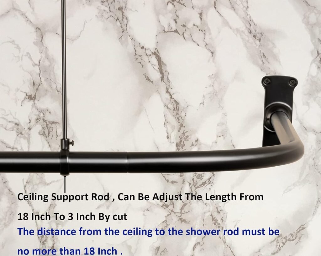 Artiwell L Shaped Shower Curtain Rod Bathroom Bathtub Corner Shower